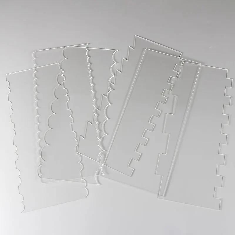 YOMDID 4/6PCS Cake Cream Scrapers Acrylic Cake Decor Saw Tooth Smoother Butter Cream Contour Pastry Dessert Making Baking Tools