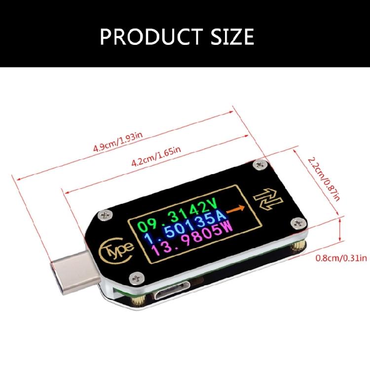 USB C Tester Power Meter 3.5-24V 5A Voltage Tester Multimeter USB C Current Meter Tester LCD Display Voltmeter