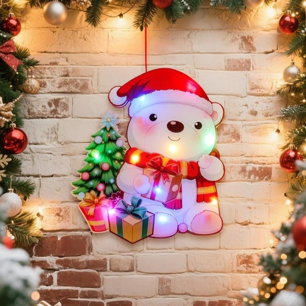 Shining Brightly Christmas Santa Claus LED Ornaments DIY Luminous Decorations  Party Decor