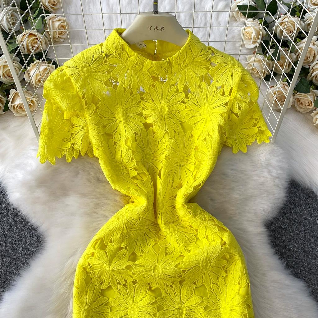 Summer Women Elegant Luxury Embroidery Flower Lace Slim Bodycon Long Maxi Party Fishtail Dresses for Girl Graduation