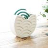 Fukubeya Kutani Ware Qinghai Wave Pattern Mosquito Coil Holder Double Used As a Vase Japanese Modern Ceramic Interior (Purple)