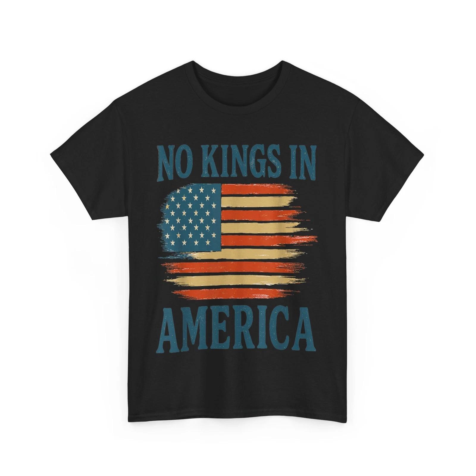 No Kings in America USA Flag Shirt, Freedom Patriotic Women Men T shirt M