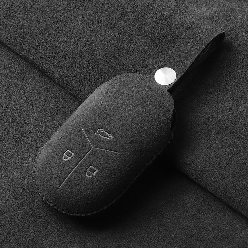 Suede Leather Car Smart Key Fob Case For Wei Lai NIO ET5 ET7 ES7 EC7 2020 2022 ES6 2019 ES8 2018Keychain Car Styling Accessories