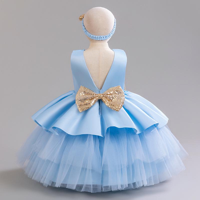 European & American Kids' Tulle Princess Party Dress - Puffy, Tiered Design for Girl's Birthday & Evening Events