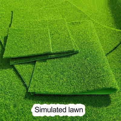 Artificial Grass Mat Fairy Garden Fake Grass Microlandscape Grass Mat Realistic Greenery Mat for Doll Mansion DIY Crafts Miniature Decoration