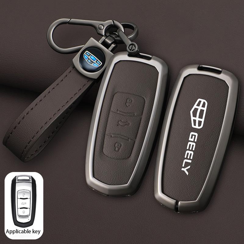 

Zinc Alloy Leather Car Case Key Cover Holder for Geely Emgrand 7 GX3 Atlas GS NL3 Gili Emgrand 7 EX7 GT GC9 Protector Accessorie