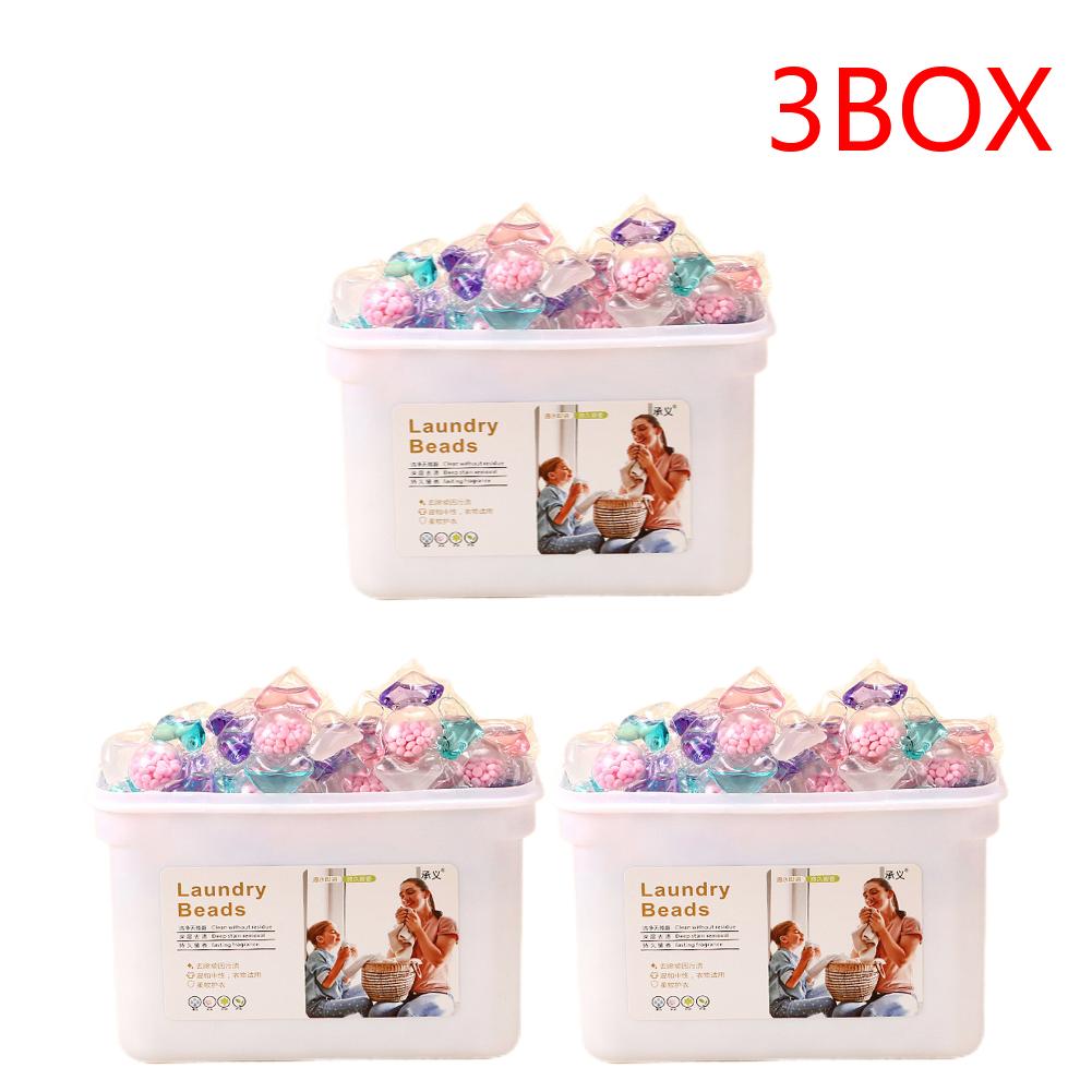 50pcs/box Laundry Detergent Soap Box 5 in 1 Detergent Liquid Laundry Beads Laundry Aroma Liquid Capsule Ball for Home Dormitory
