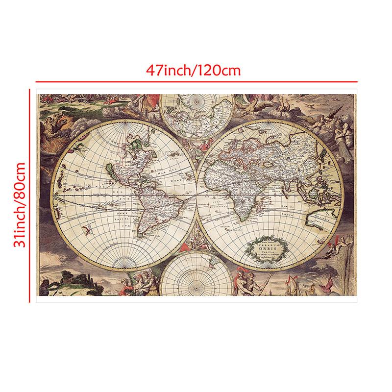 Vintage Deko Poster Karte auf Englisch Mittelalterliche Lateinische Kunst Malerei Wohnzimmer Arbeitszimmer Zubehör, Reise-/Bildungswerkzeug