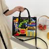 Duża Torba Damska Retro Przenośna Cross-body Tote Nisza Haft Graffiti Styl Meksykański Na Ramię