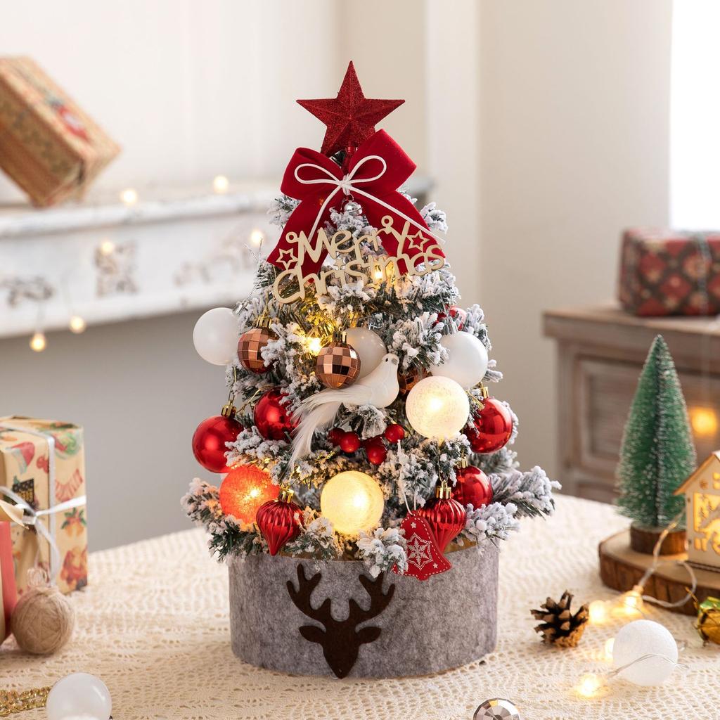 45/60cm Christmas Tree With LED Light Mini Desktop Tree Christmas Decoration New Year Gift Home Christmas Ornaments