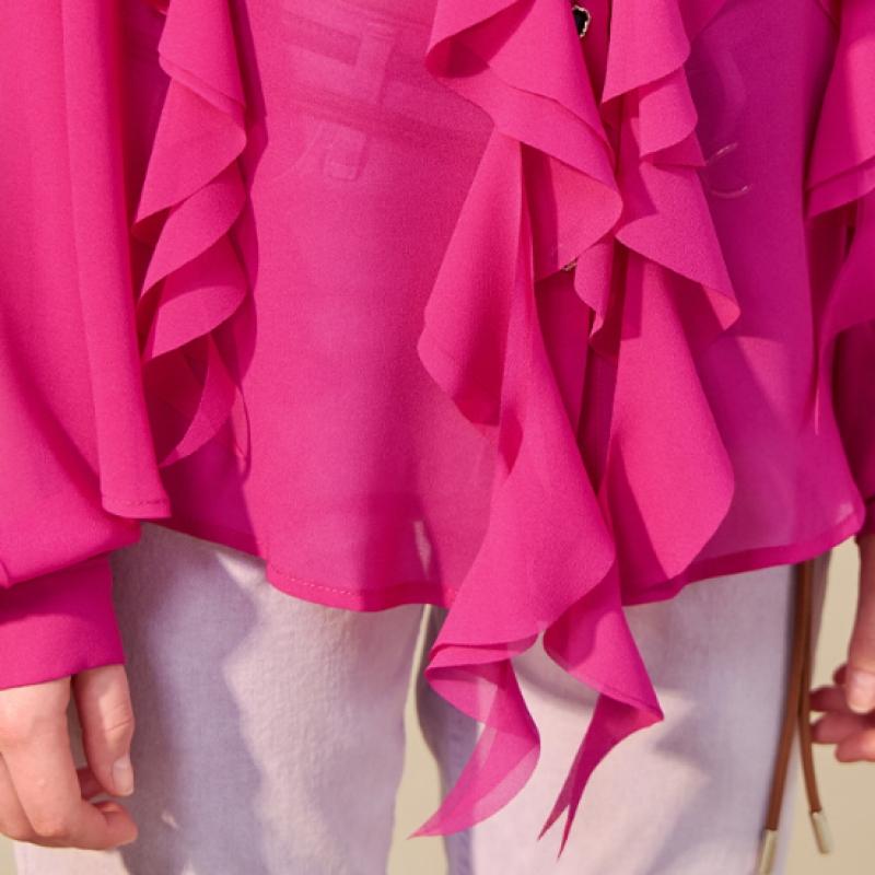 Maxza Volume Ruffle Sheer Blouse Zf04qb002nh