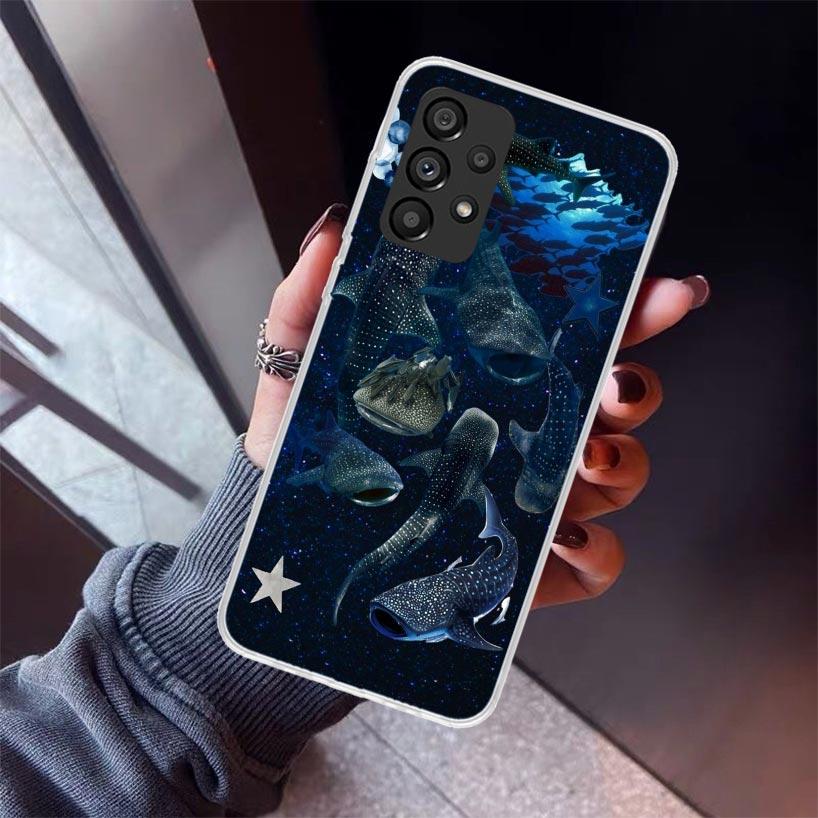 Ocean Whale Shark Phone Case For Samsung Galaxy A52 A51 A50S A32 A22 A12 A02S A72 A71 A31 A70 A30S Note 20 Ultra 10 Plus S10 Gal