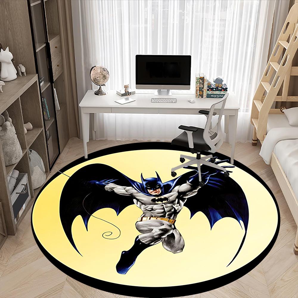 1pc Batman Logo Office Round Area Rug, Under Office Chairs Bedroom Living Room Home Decor, Room Deco, Available in Various Sizes