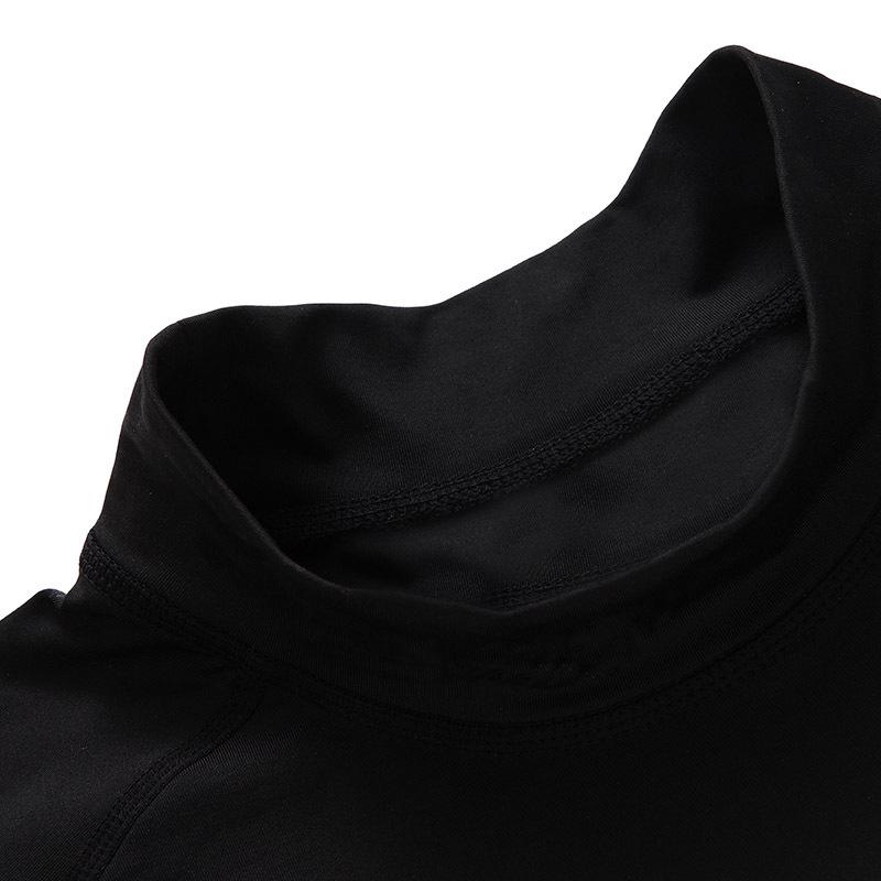 Men's High Neck Long Sleeve Quick-Dry Sports Bodysuit for Football & Basketball Training