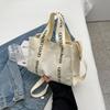 Casual Handbags New Style Canvas Bag Letters and Vegetables Basket Shoulder Bag