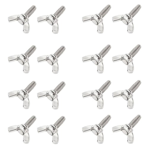 

Wing Screws, Wing Bolts, Bolt Set, Screws, Hand Screws, Stainless Steel, Durable, M5 x 12mm, M5 x 16mm, Pack of 16