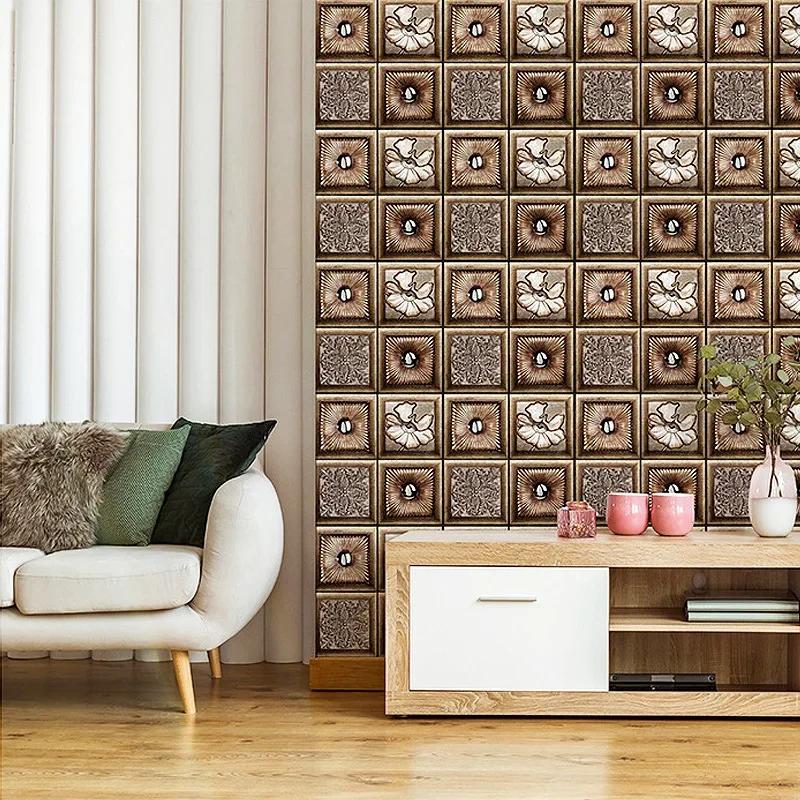 3D PVC Wall Stickers Waterproof Self-adhesive Bathroom Kitchen Stickers TV Background Wall Covering DIY Foam  Brick WallPaper