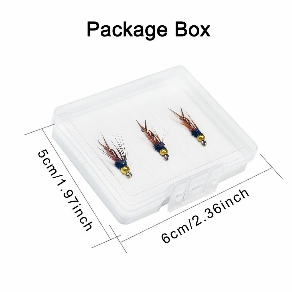 Fly Fishing Bait-3Box Bundle(Total 9Pcs Flies)Fly Fishing Artificial Wet Flies Nymphs Bait for Trout Artificial Fishing Lures