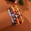Halloween Bracelet Spider Pumpkin Halloween Party Decor Stackable Elastic Bracelets Girl Woman Gift Carnival Party Favor
