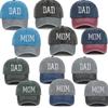 2pcs/set Retro Two-Tone Couple Mom Dad Baseball Cap Adjustable Washed Cotton Dad Hat Casual Baseball Hats For Man Women
