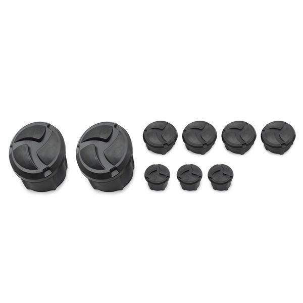 Black ABS Motorcycle Frame Hole Cover Plug Set for BMW