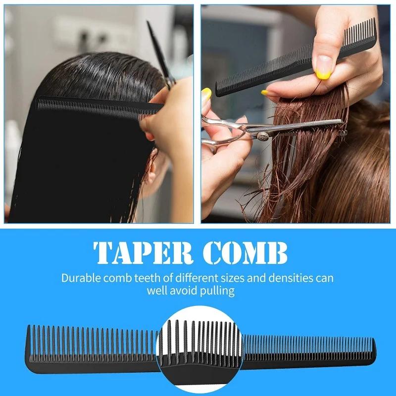 1/5pcs Fine Haircutting Wide Tooth Hair Barber Carbon Fiber Salon Hairdressing Comb Heat Resistant Styling Grooming Hairbrush