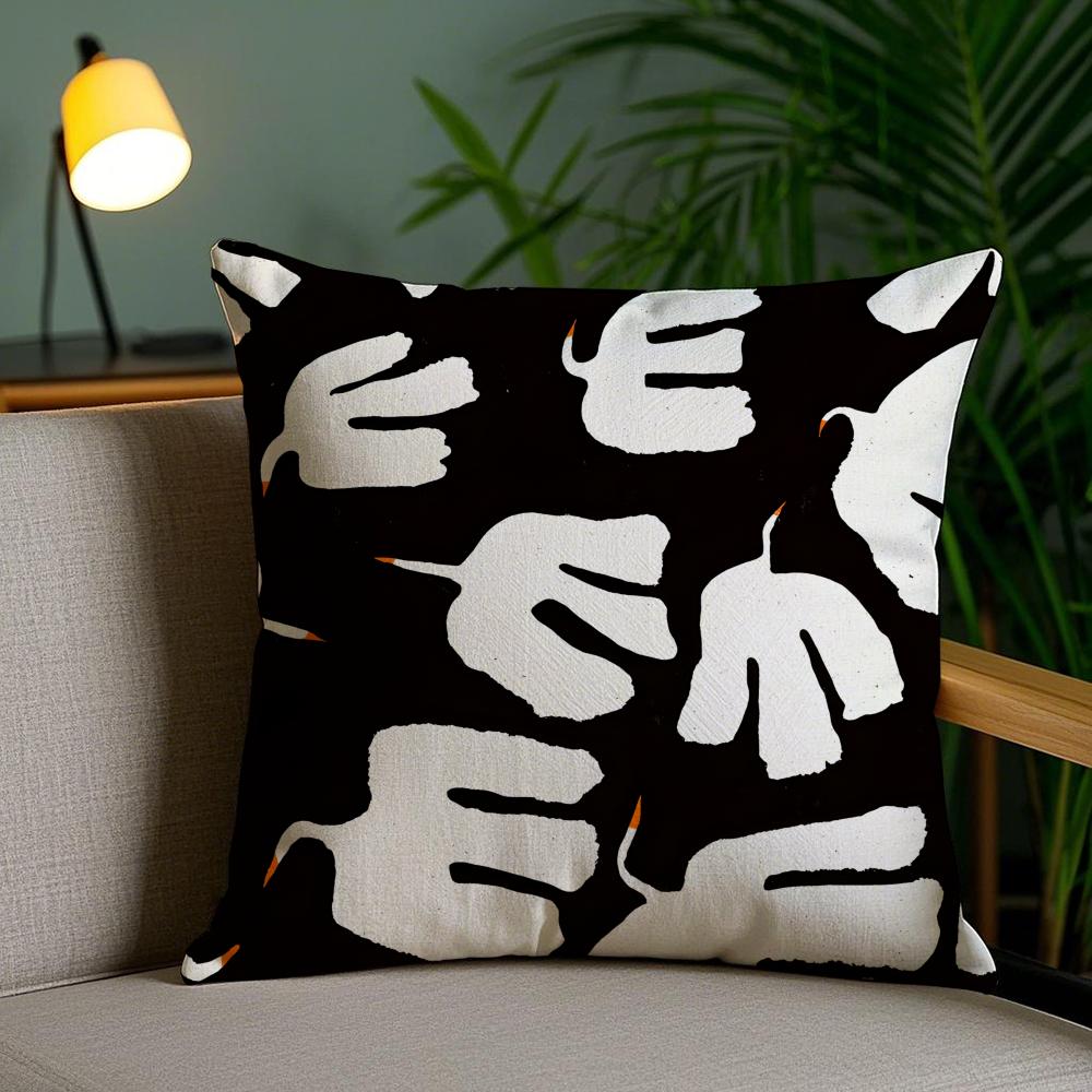 Art Abstract Illustration Cushion Cover Soft Short Plush Double-Sided Printing Home Decor Machine Washable Pillow Case Gift