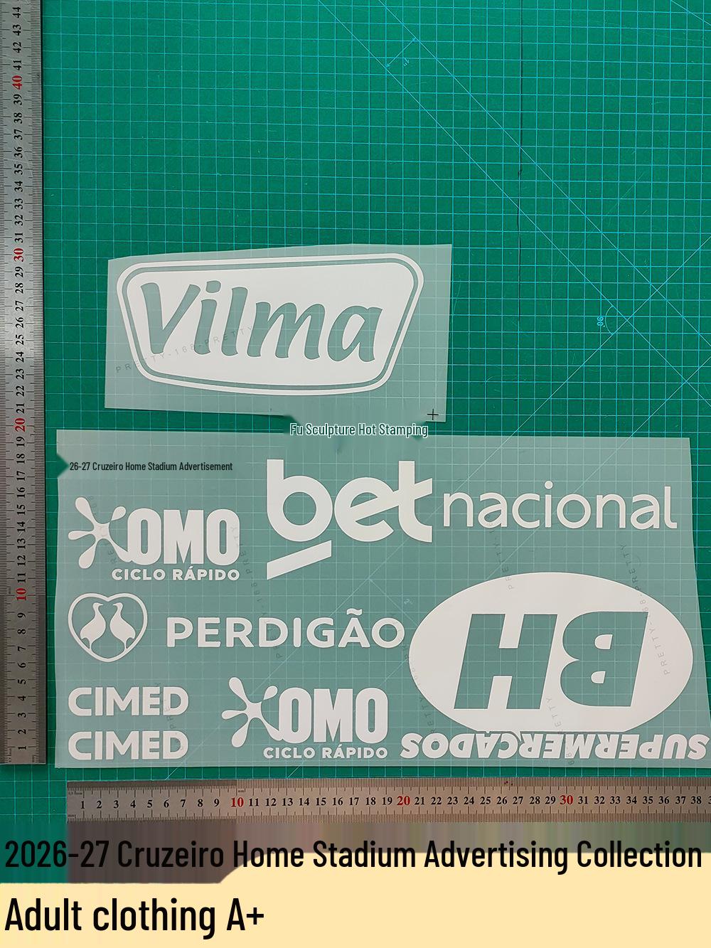 Cruzeiro Home Game Adult Jersey Number & Letter Heat Transfer Set 26-27