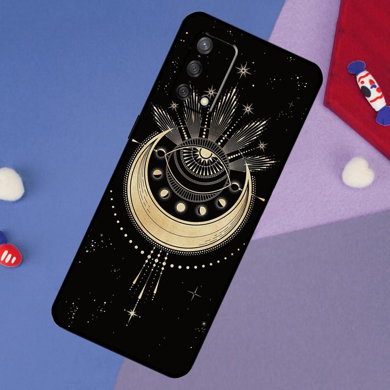Fortune Telling Moon Stars Hands Art Case For Oppo A17 A60 A40 A80 A16 A76 A96 A98 A58 A78 A18 A38 A57 A74 A54 A94 A15 A5 A6 Pro