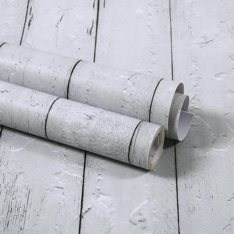 Wasserabweisende Holz-Vinyl-Wandverkleidung Rolle Selbstklebende Dekor Kontaktpapier Türen Schrank Schreibtisch Moderne Möbel Dekorativer Aufkleber