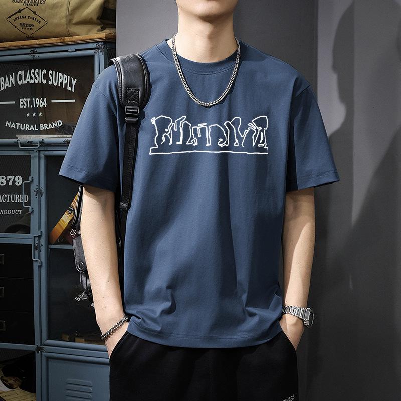 Trendy Brand Short Sleeved T-shirt Men's Korean Version Trendy Ins Summer Round Neck Pure Cotton T-shirt Loose Versatile Clothes