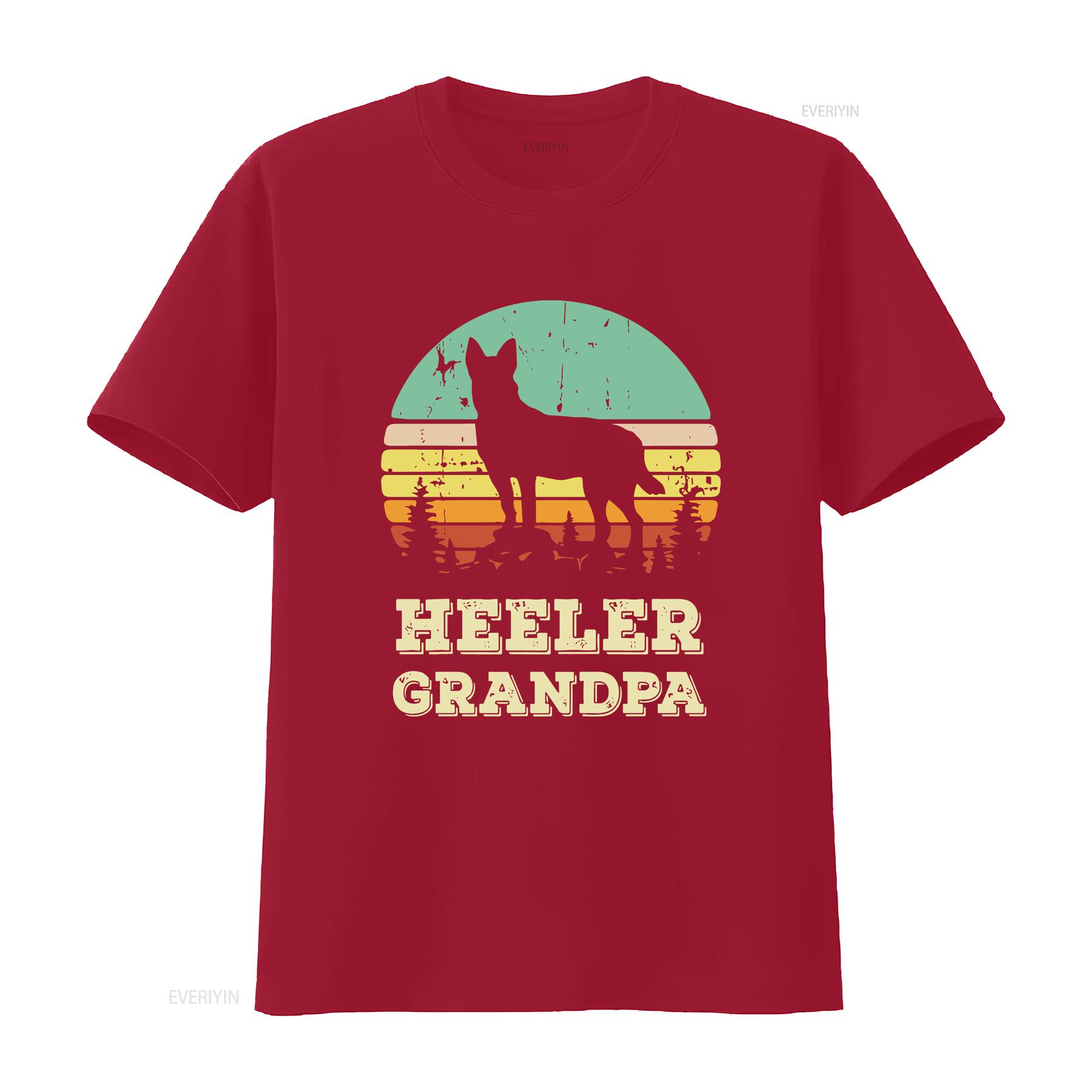 

Heeler Grandpa T Shirt Dad Father Pet Australian Cattle Dog Red Blue Owner vintage Washed Stylish Stretched fashion homme S