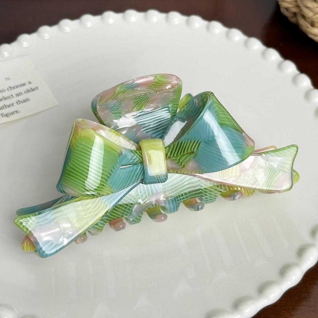 Large Bowknot Highend Acetate Hair Clip Trendy Multicolored Shark Hair Accessory
