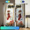 2pcs Christmas Snow Scene Printed Curtain for Christmas Home Decor - Rod Pocket Window Treatment for Bedroom,Office,Kitchen