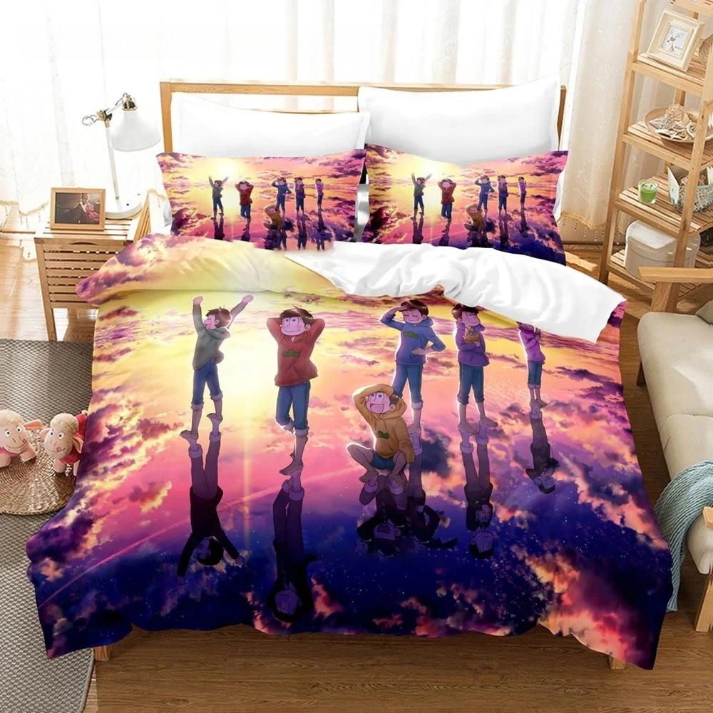 Osomatsu-san Bedding Set Single Twin Full Queen King Size Bed Set Adult Boy Bedroom Duvet Cover Sets 3D Print Anime