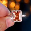 Female Crystal Cute Gold Color Zircon Stone Engagement Ring Luxury Vintage Wedding  For Women Valentines Day Gift