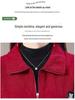 2025 Spring/Autumn Women's Plus Size Corduroy Jacket: Long Sleeve, Loose Fit, Zipper, Solid Color Cardigan