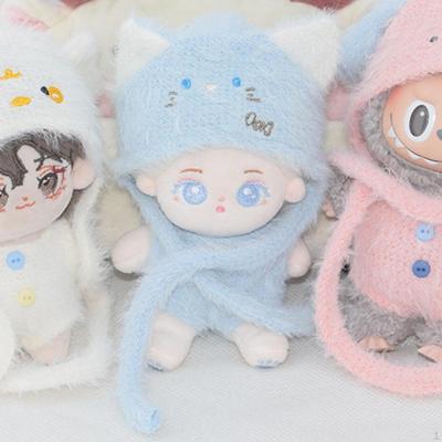 2 Pieces Dolls Suspender Pants with Hat Miniature Clothes Accs Outfits Costume for 6inch Girl