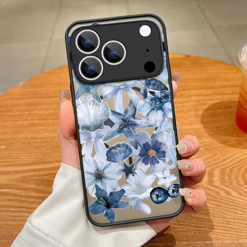 Vintage Floral Pattern Case For iPhone 17 Pro Max Magnetic For Magsafe Matte Cover For iPhone 16 Pro Max 15 14 13 16E Air