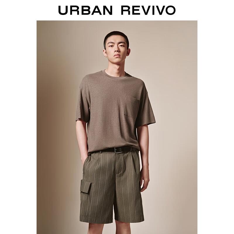 Men s Fashion Casual Pocket Round Neck Short Sleeve T-shirt S