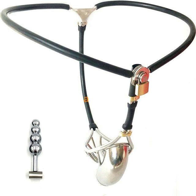Männlicher Keuschheitsgürtel und Stopper, Hohlkäfig, Bondage, unsichtbares Unterhosengerät, abschließbares Penis-Rückhaltegerät, Sex für Männer, Schwule