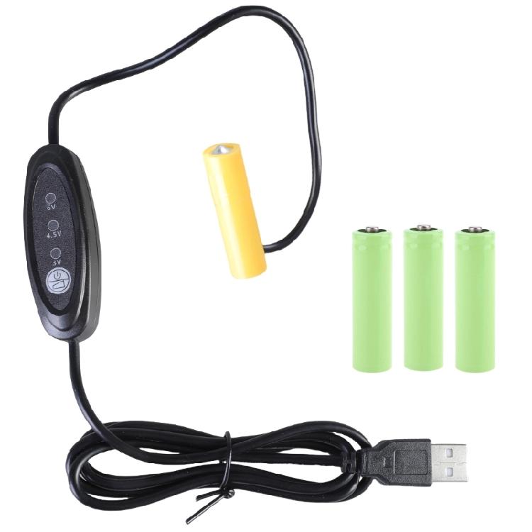 

Кабель-замена батареек AA от USB 5V на 3V 4.5V 6V 5W Конвертер для домашних и офисных устройств 1