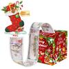 Gift Festivity Christmas Box With Red Socks For Seasonal Celebration Gift And
