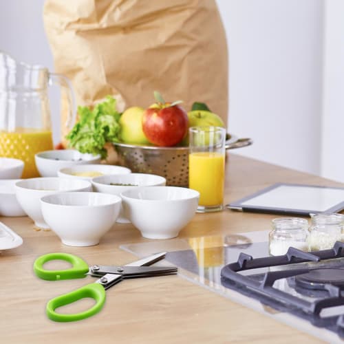 Stainless steel kitchen shears, shredding shears, onion and seaweed shears, vegetable cutter, 5-blade, washable. Kitchen shears, all-purpose shears, k