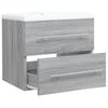 Washbasin Cabinet with Built in Basin Grey Sonoma Particleboard
