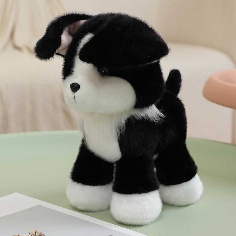 Hot New 25cm High Quality Lifelike Pet Dog Plush Toys Stuffed Handmade Schnauzer Husky Golden Retriever Doll Soft Hugging Puppy