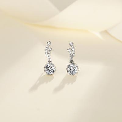 Beautiful Meteor Mosanzircon Earrings for Women with Light Luxury Design Versatile Earrings