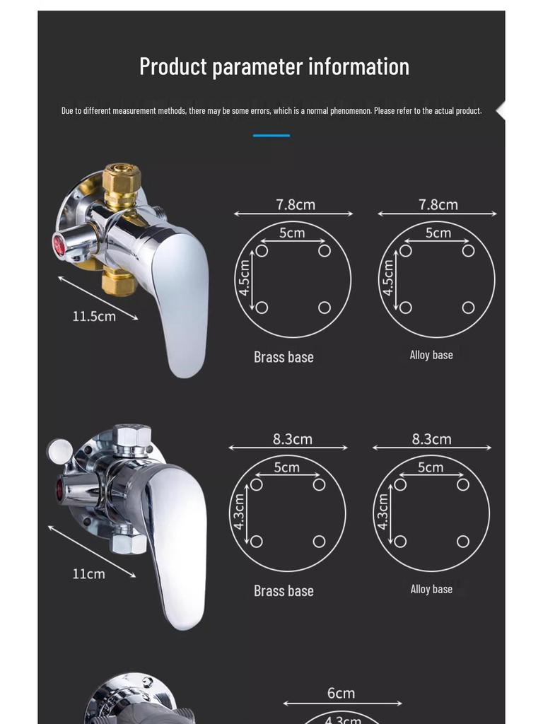 Nástěnná sprchová baterie s horkou/studenou baterií a sprchovou hlavicí