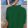 Damen 2025 Sommer Casual Einfarbig V-Ausschnitt Locker Bluse Tops für Damen