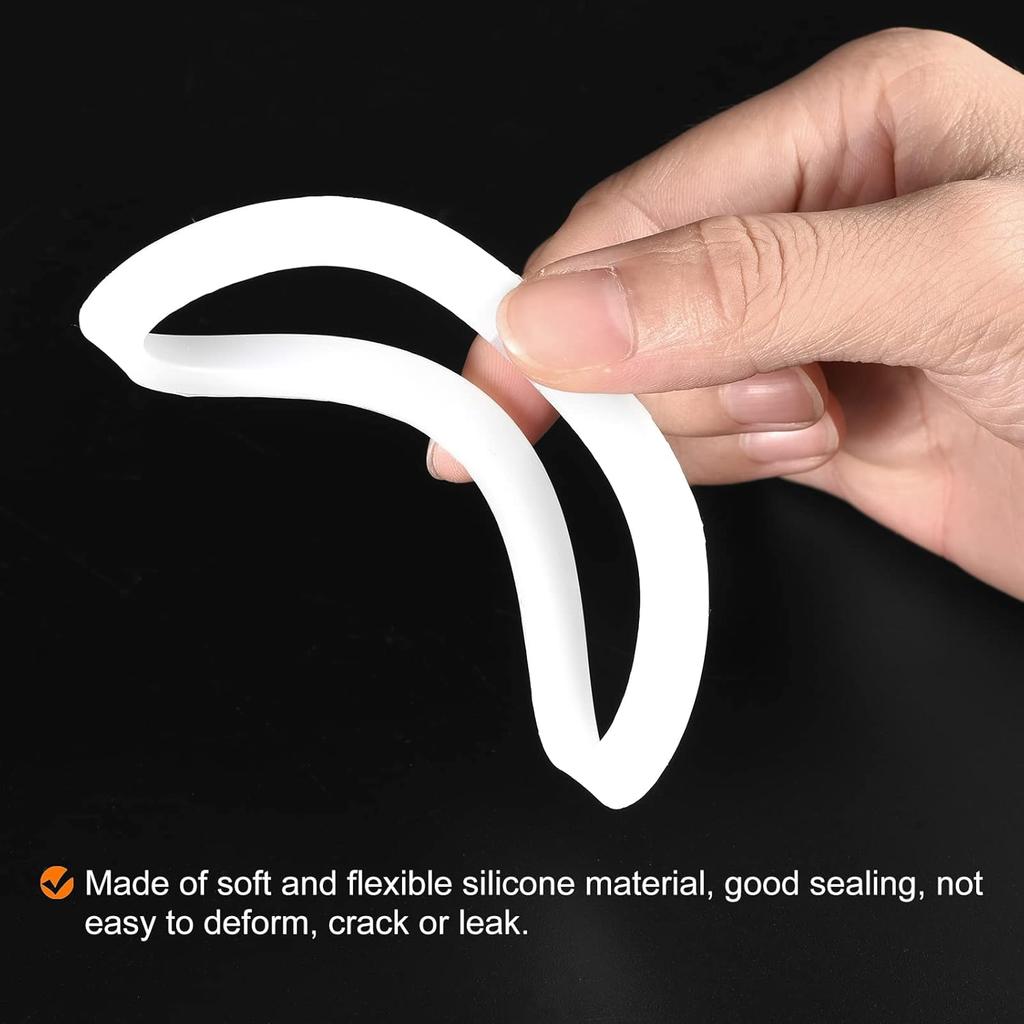 MECCANIXITY Gasket Seal Coffee Maker White Silicone Ring Replacement 42x55x2.2mm for 2-Cup Aluminium Coffee Pot, Pack of 3